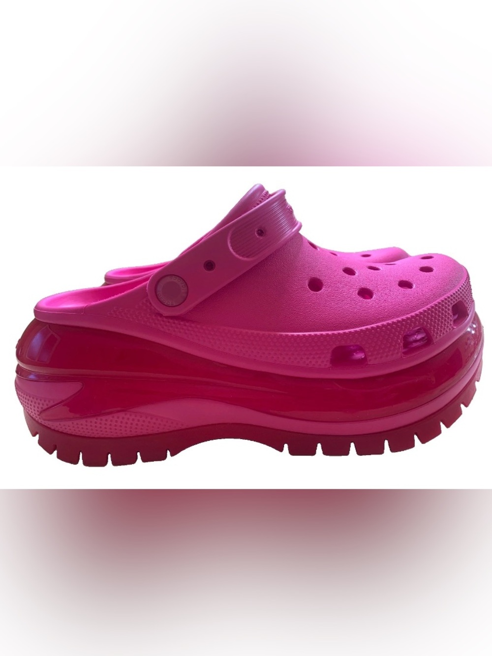 Crocs Classic Mega Crush Platform Clogs Juice/ Barbie Pink Women's 9/Men's 7